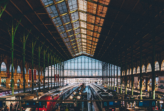 Paris Gare du Nord train station.